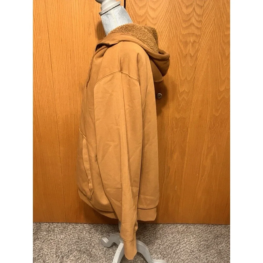 Carhartt Rain Defender Sherpa Lined Jacket Hoodie Mens 2XL Tan NWOT TS3308-M